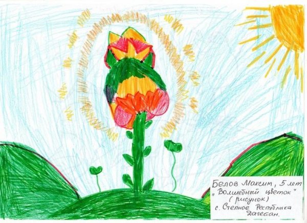 Волшебный цветок рисование