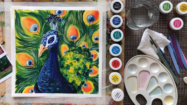 Бабочка глаз павлина рисунок гуашью