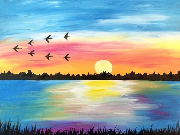 Рисунки красками для начинающих