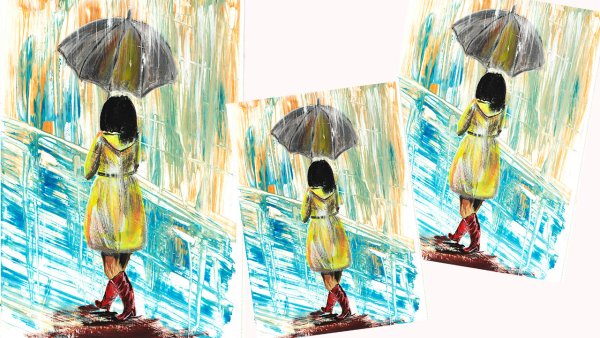 Лужа акварелью