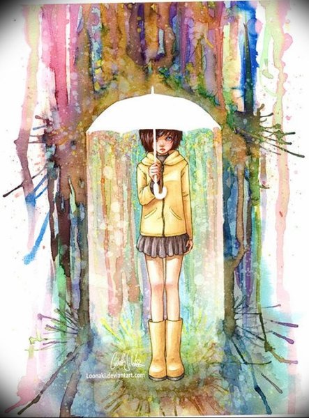 Девушка под зонтом