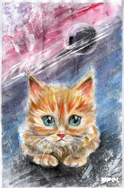 Котенок гуашью