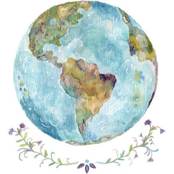 Земной шар акварель