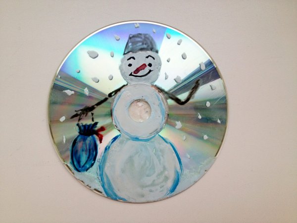 Раскрашивание дисков гуашью