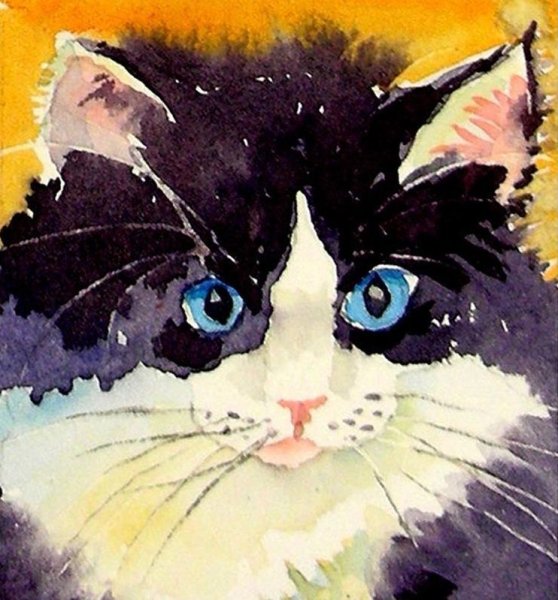 Кошечка гуашью