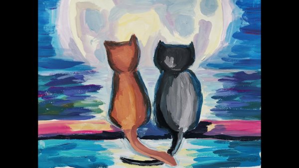 Котик под зонтом