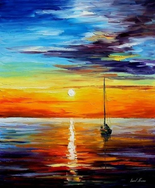 Морской закат акрилом