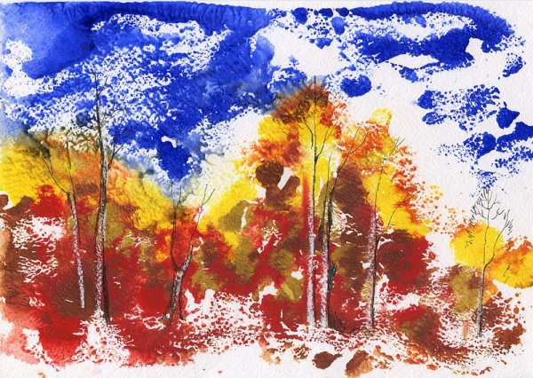 Монотипия Пейзажная нетрадиционная