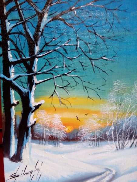 Зима гуашью