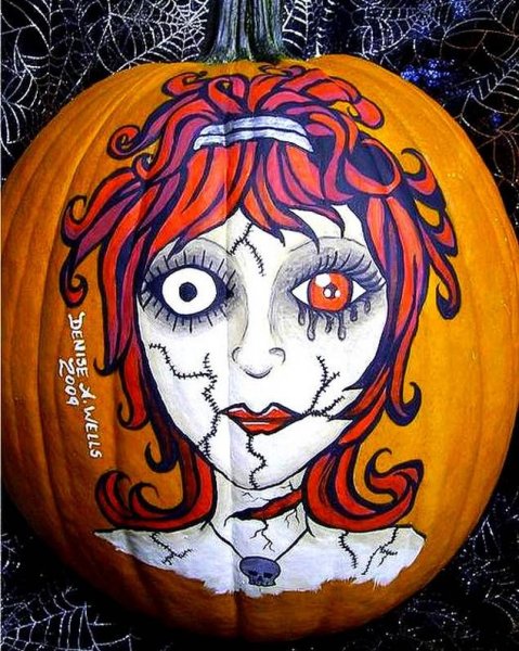 Тыква на Хэллоуин кот