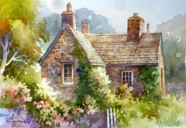 Дом акварелью