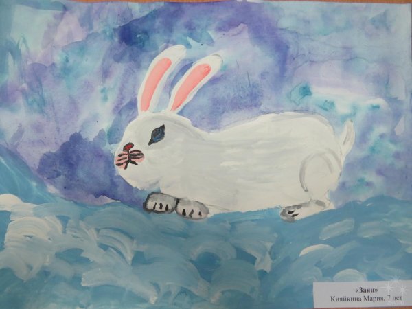 Заяц гуашью