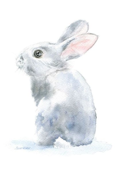 Зайчик акварель