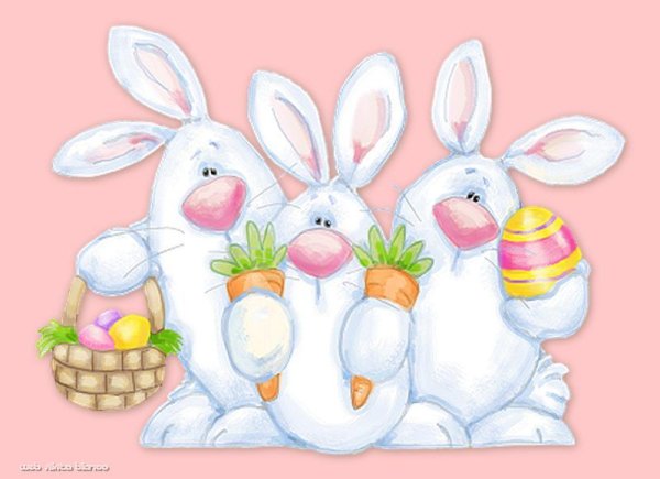 Пасхальный зайчик открытка