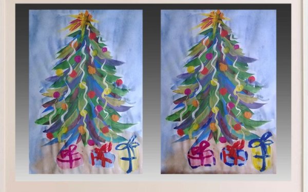 Рисование Новогодняя елка в подготовительной группе