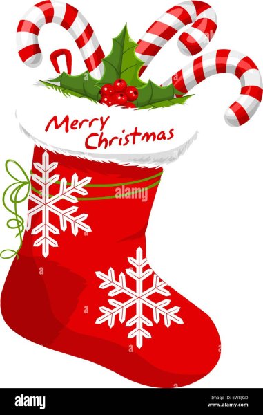 Новогодний носок рисунок цветной с рисунком новогодним