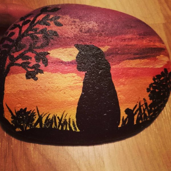 Закат на Камне гуашью