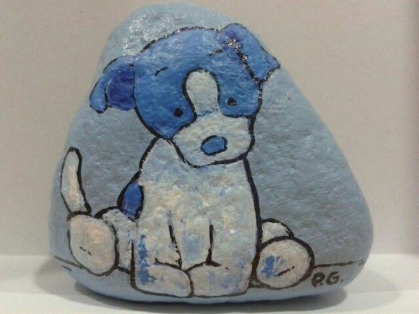 Собака из камней поделка