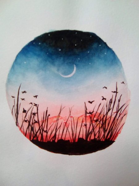 Рисунки акварелью для срисовки