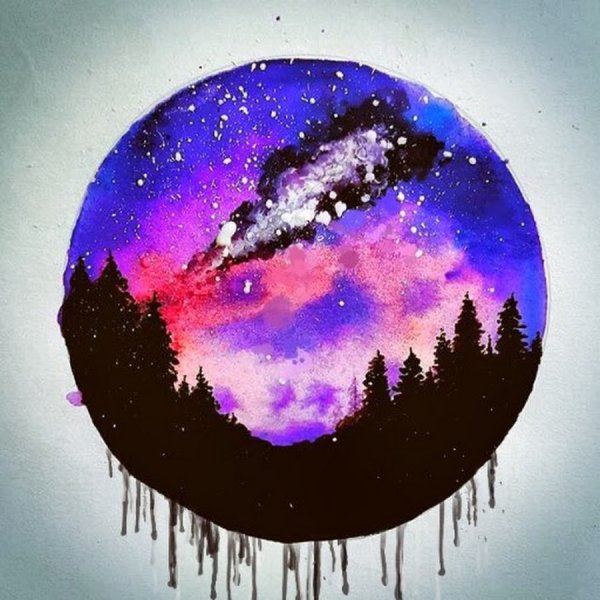 Галактика рисунок гуашью