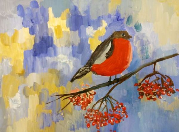 Правополушарное рисование Снегири