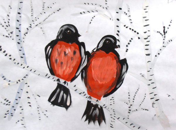 Снегирь рисунок