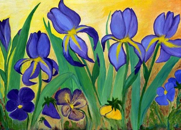 Ирис гуашью