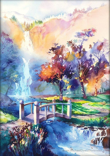 Красивые Акварельные пейзажи