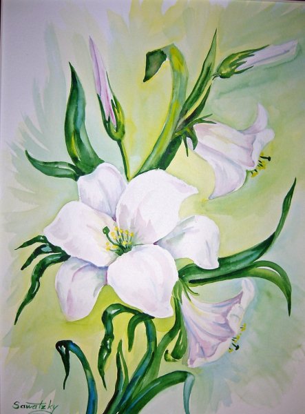 Цветы гуашью