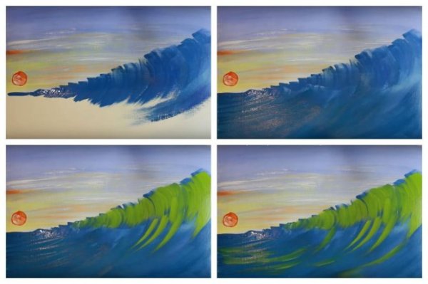 Поэтапные рисунки гуашью