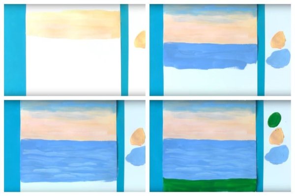 Поэтапное рисование пейзажа для детей