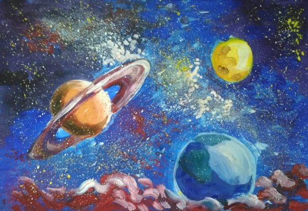 Космос гуашью