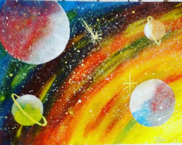 Космос гуашью