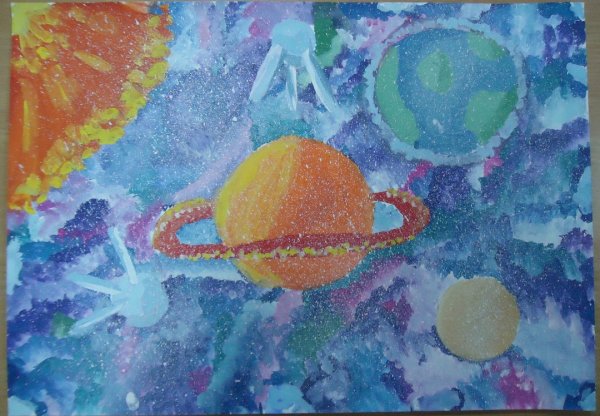 Рисование космоса гуашью