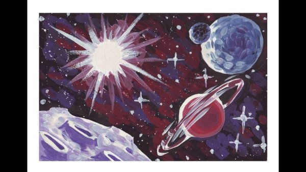 Космос акриловыми красками