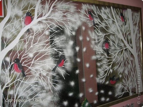 Новогодние рисунки на стекле