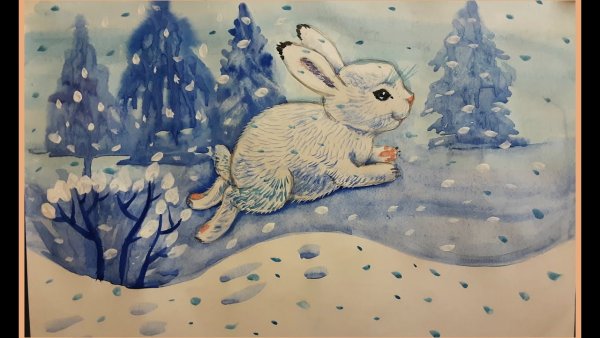 Рисование гуашью зайчик 4 класс ютуб для начинающих