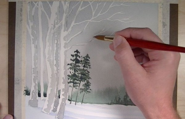 Новогодние рисунки на окнах гуашью