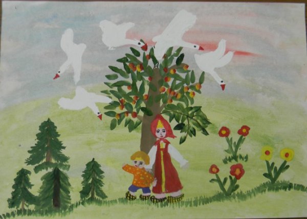 Рисование гуси лебеди в подготовительной группе