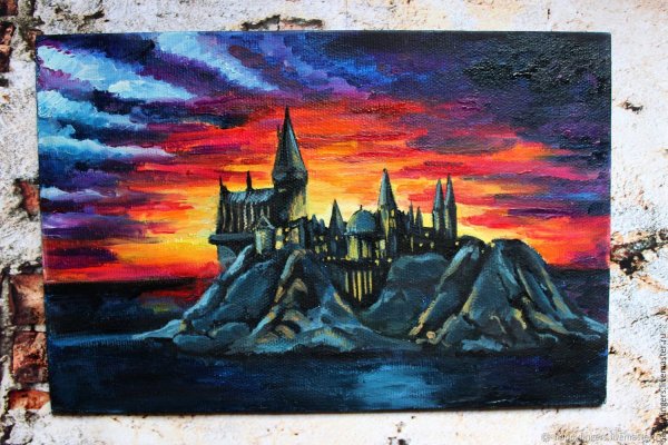 Хогвартс и Гарри картина маслом