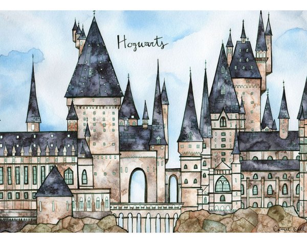 Хогвартс Гарри Поттер скетчинг