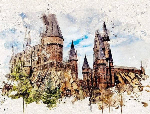 Хогсмид Гарри Поттер акварель