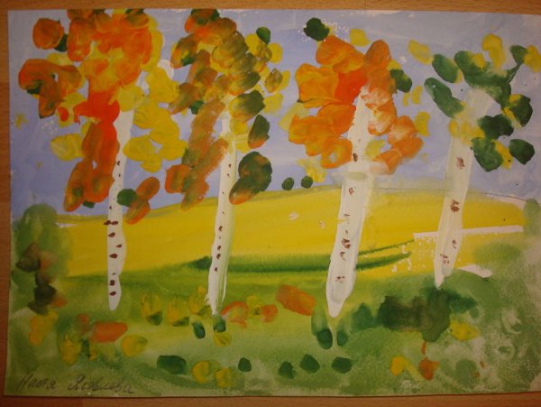 Осень акварелью для детей в саду