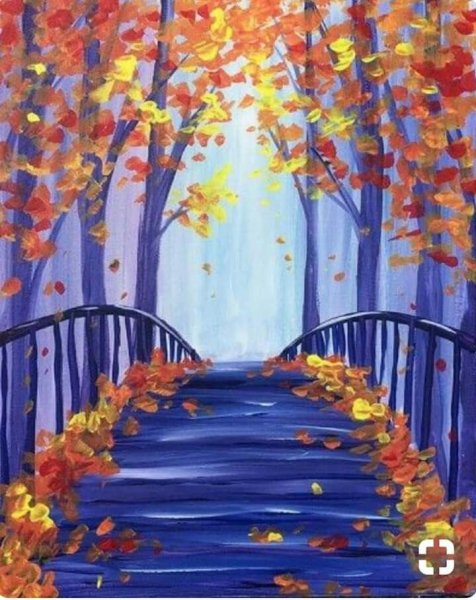 Осенний пейзаж гуашью