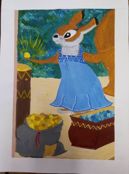 Иллюстрация про белочку по сказке о царе Салтане