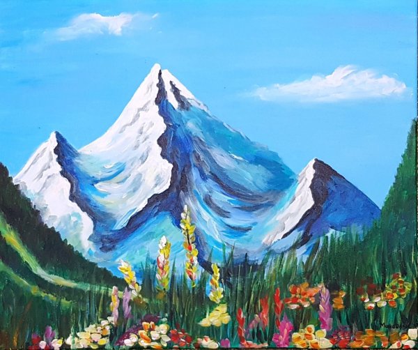 Рисование гор гуашью