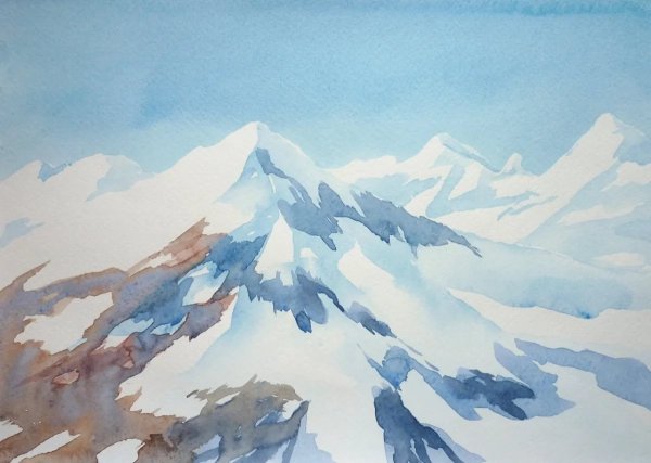 Горы гуашью