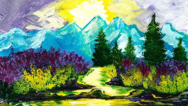 Пейзаж красками горы