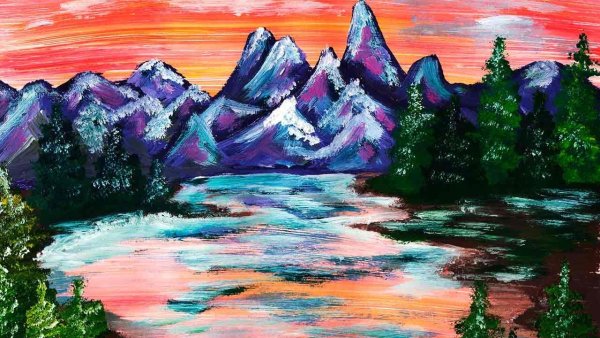 Acrylic Landscape Painting картины