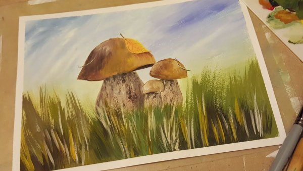 Правополушарное рисование грибы